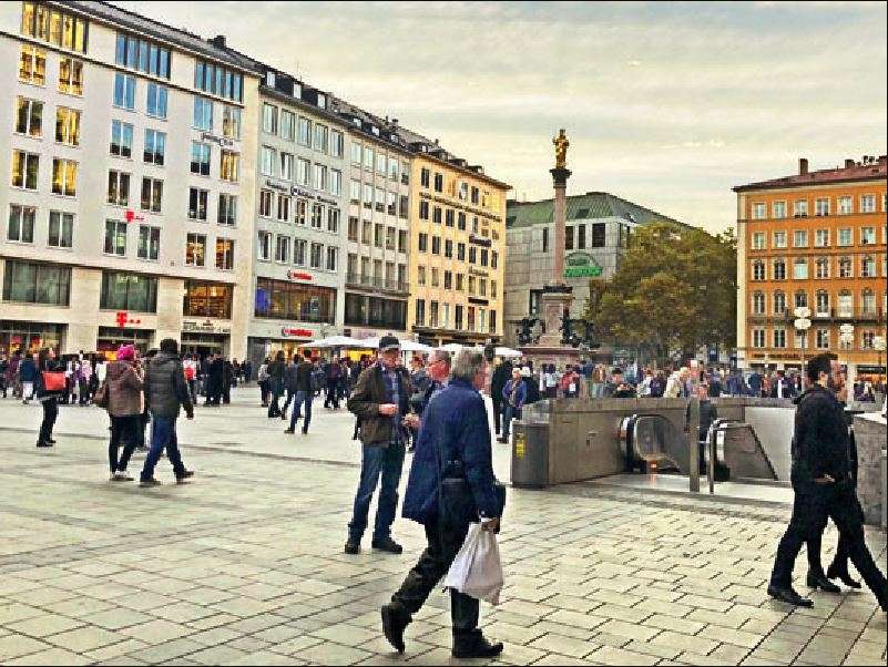 Munich city centre, where illegal Punjabi youths could be seen looking for odd jobs to sustain themselves