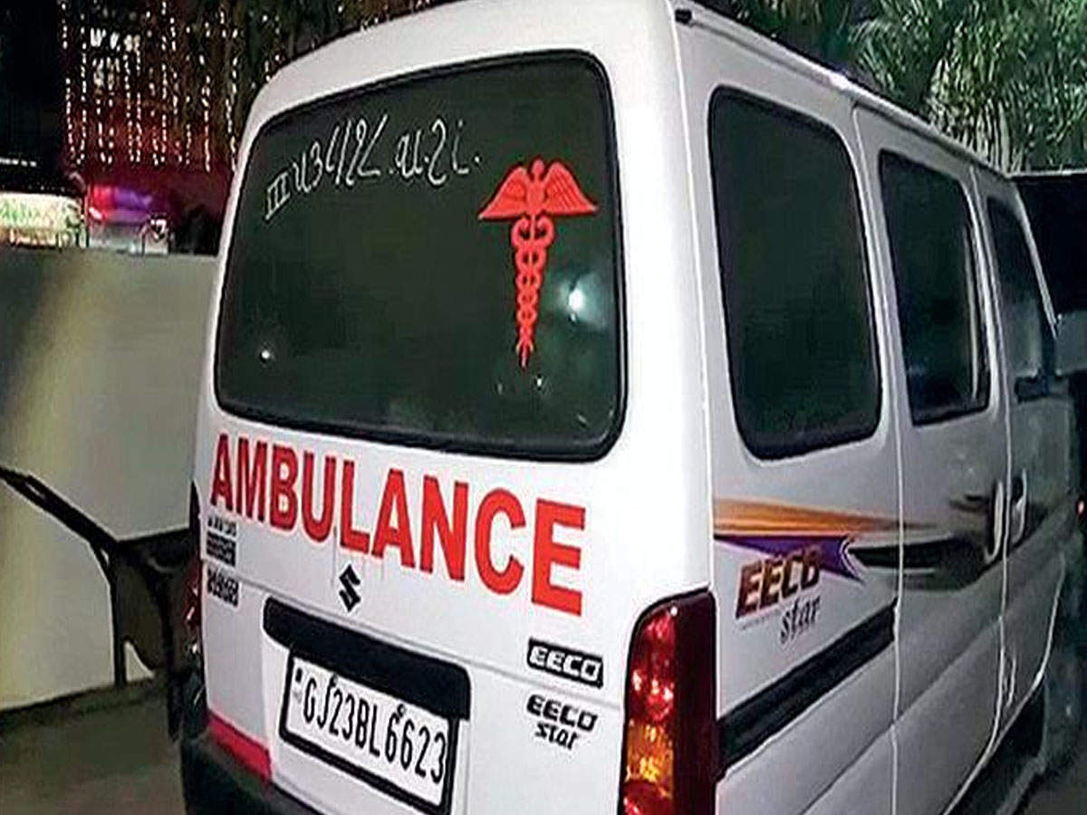The seized ambulance which was used to carry liquor