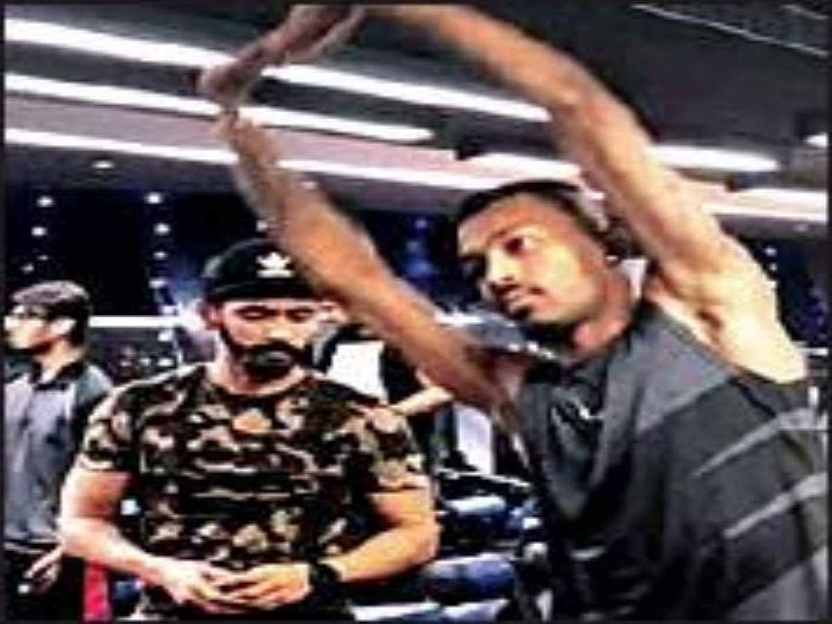 Pandya on a recent visit to the gym