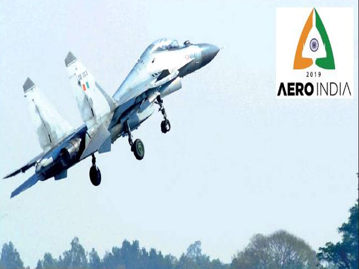  The Su-30 fighter aircraft taking off at Yelahanka Air Force Station during the 2017 edition of Aero India