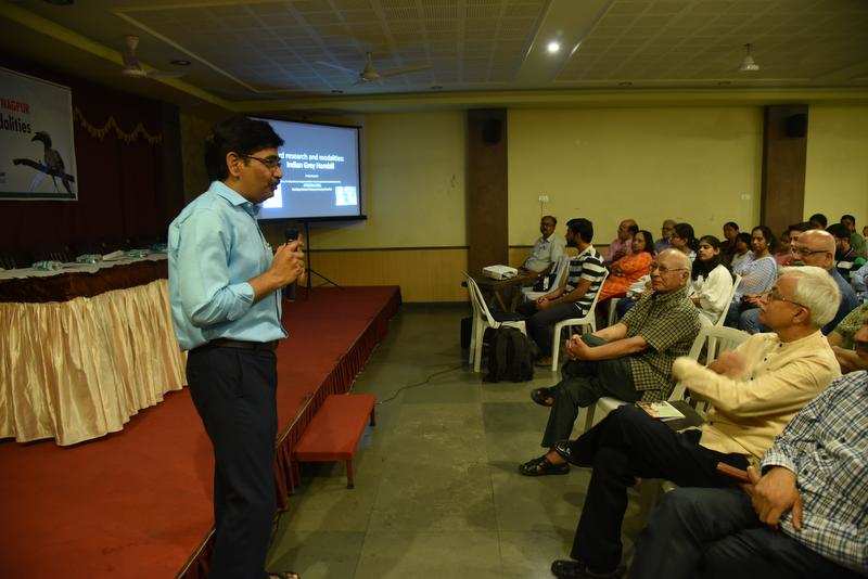 Raju Kasambe addressing the gathering at Dhanwate Sabhagruh, Shankar Nagar, on Sunday