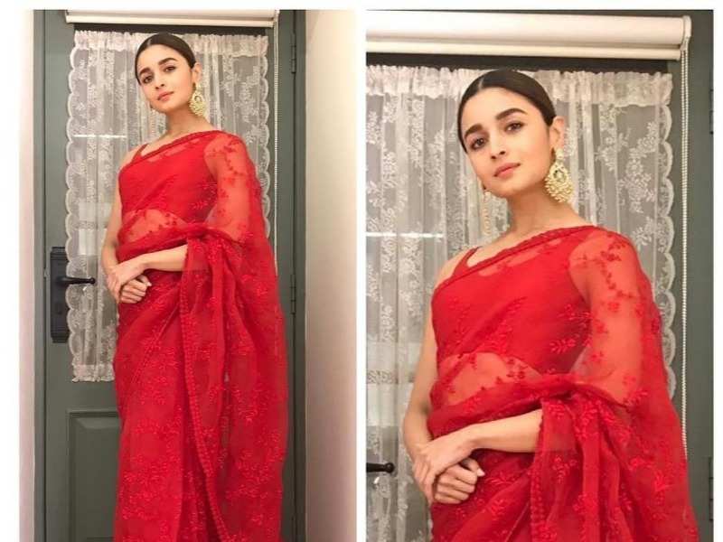 Alia Bhatt's red floral saree for an ad with Ranbir Kapoor costs ₹27k,  brides-to-be take notes | Fashion Trends - Hindustan Times