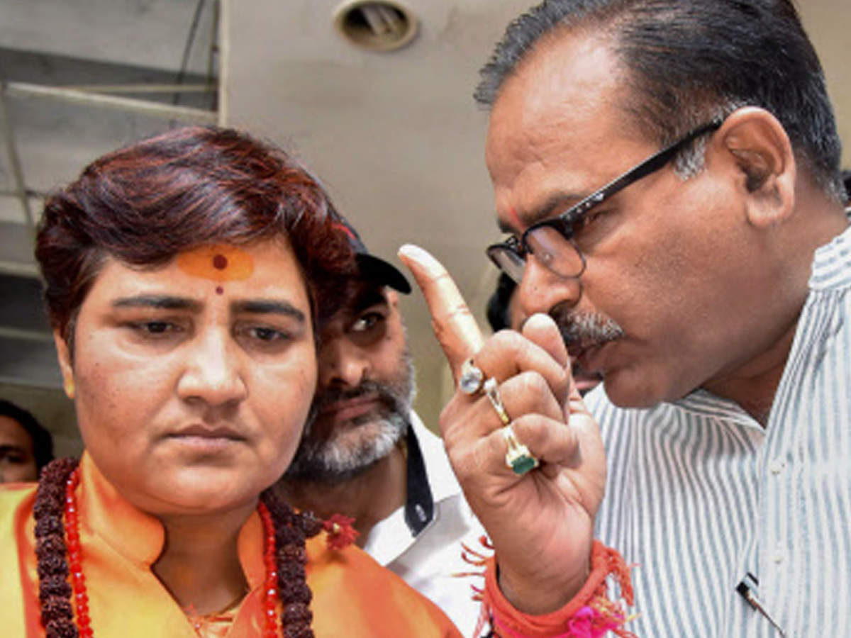 Bhopal sitting MP alok Senjar with Sadhvi Pragya