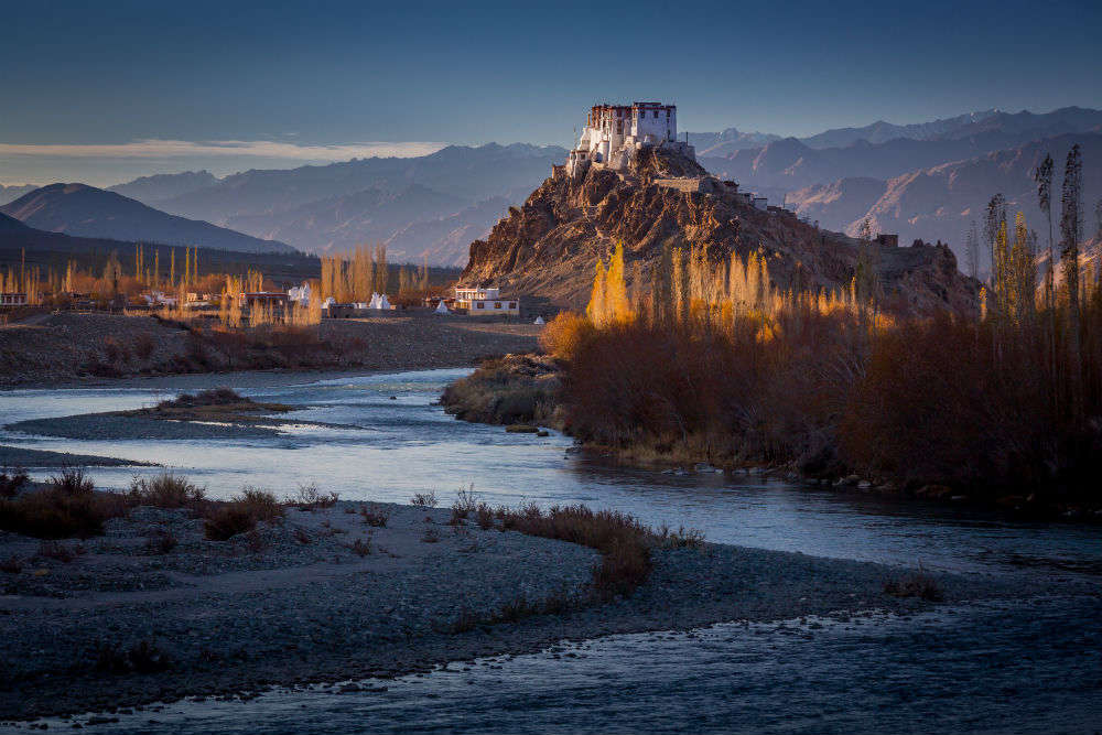 World famous Stakna monastery in Leh that resembles a Tiger’s Nose