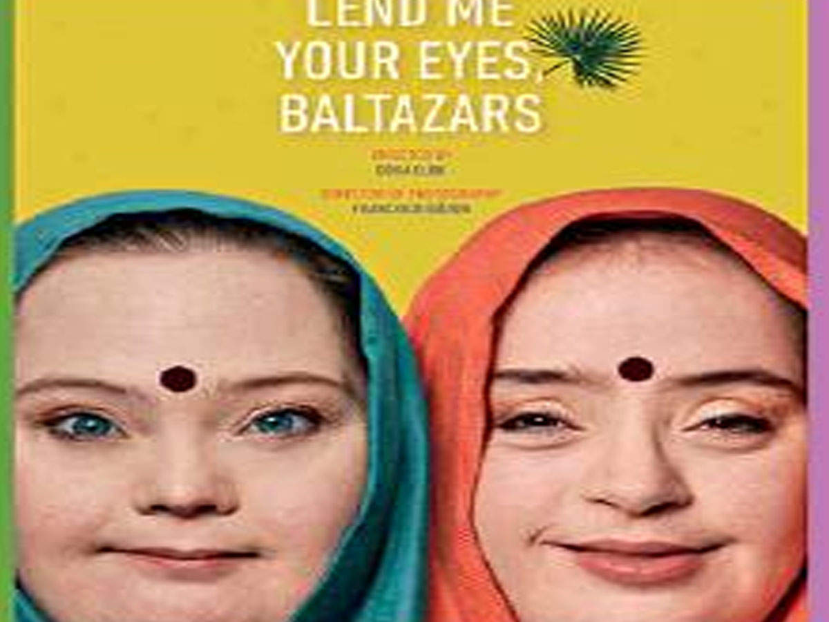 A poster shows Anna Keresztes and Veronika Kovacs, protagonists of ‘Lend me your Eyes, Baltazars’