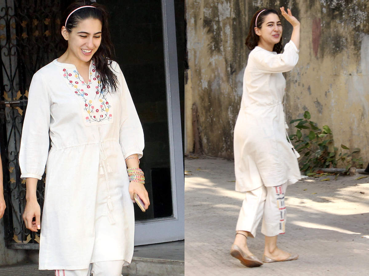 Sara Ali Khan was spotted in a salwar kameez outside her gym and it's too  CUTE to miss - Times of India