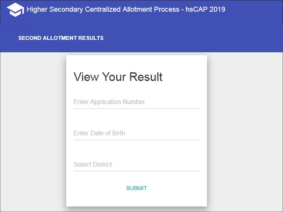 HSCAP Kerala: Second allotment result 2019 released @hscap.kerala.gov.in -  Times of India