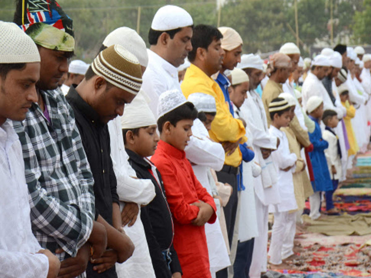 Muslims offer namaz at Gandhi Maidan in Patna on Wednesday