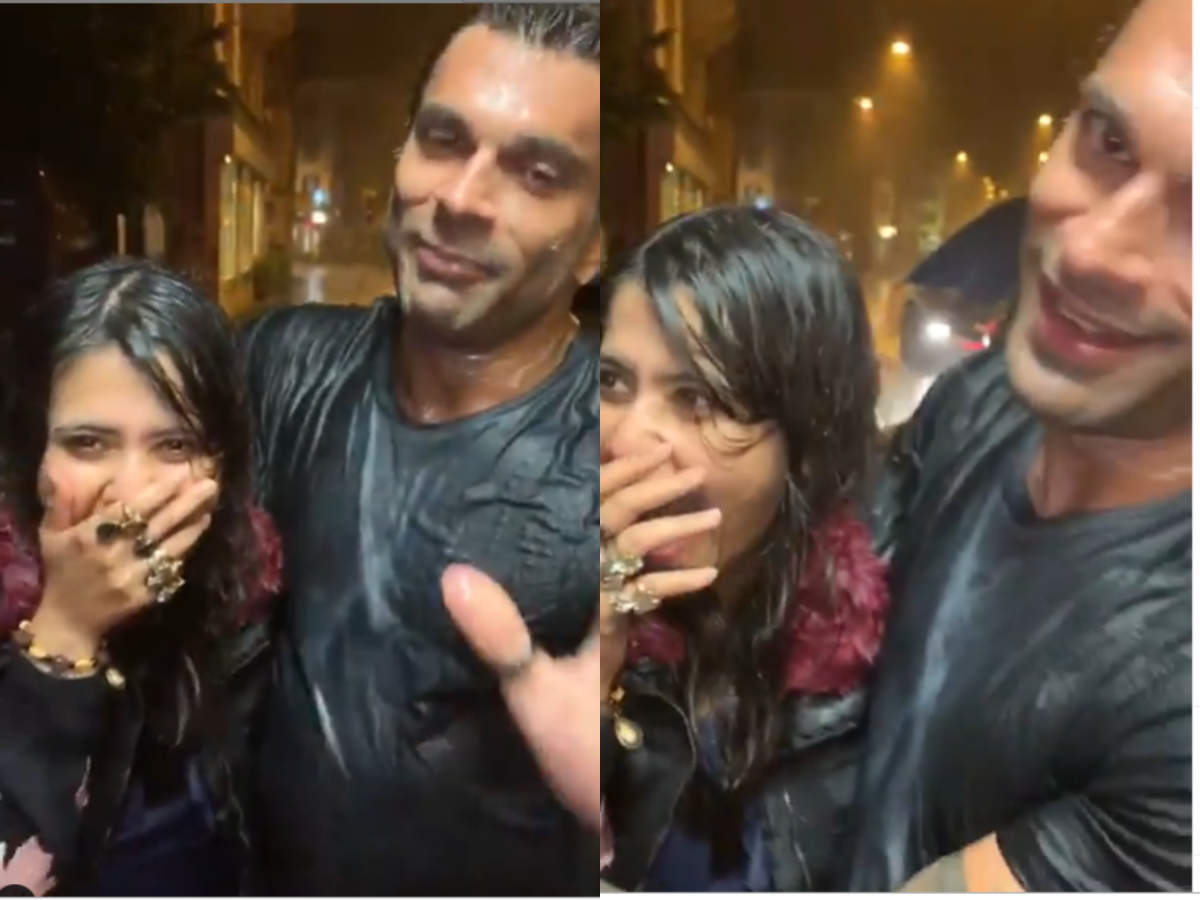 Ekta Kapoor makes fun of Karan Singh Grover as his hair colour washes off  in the rain; watch video - Times of India