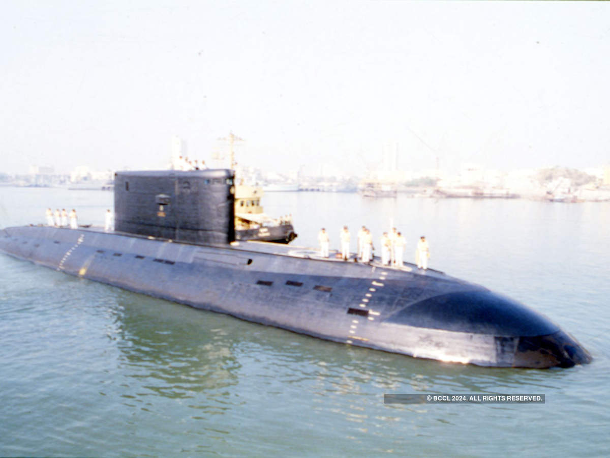 A file picture taken on 24 December 1997 of INS Sindhurakshak submarine while it was commissioned to Indian Navy in Mumbai. (Representative image)