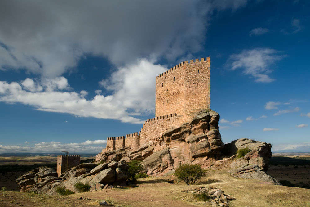 Inside the lone standing Castle of Zafra in Spain