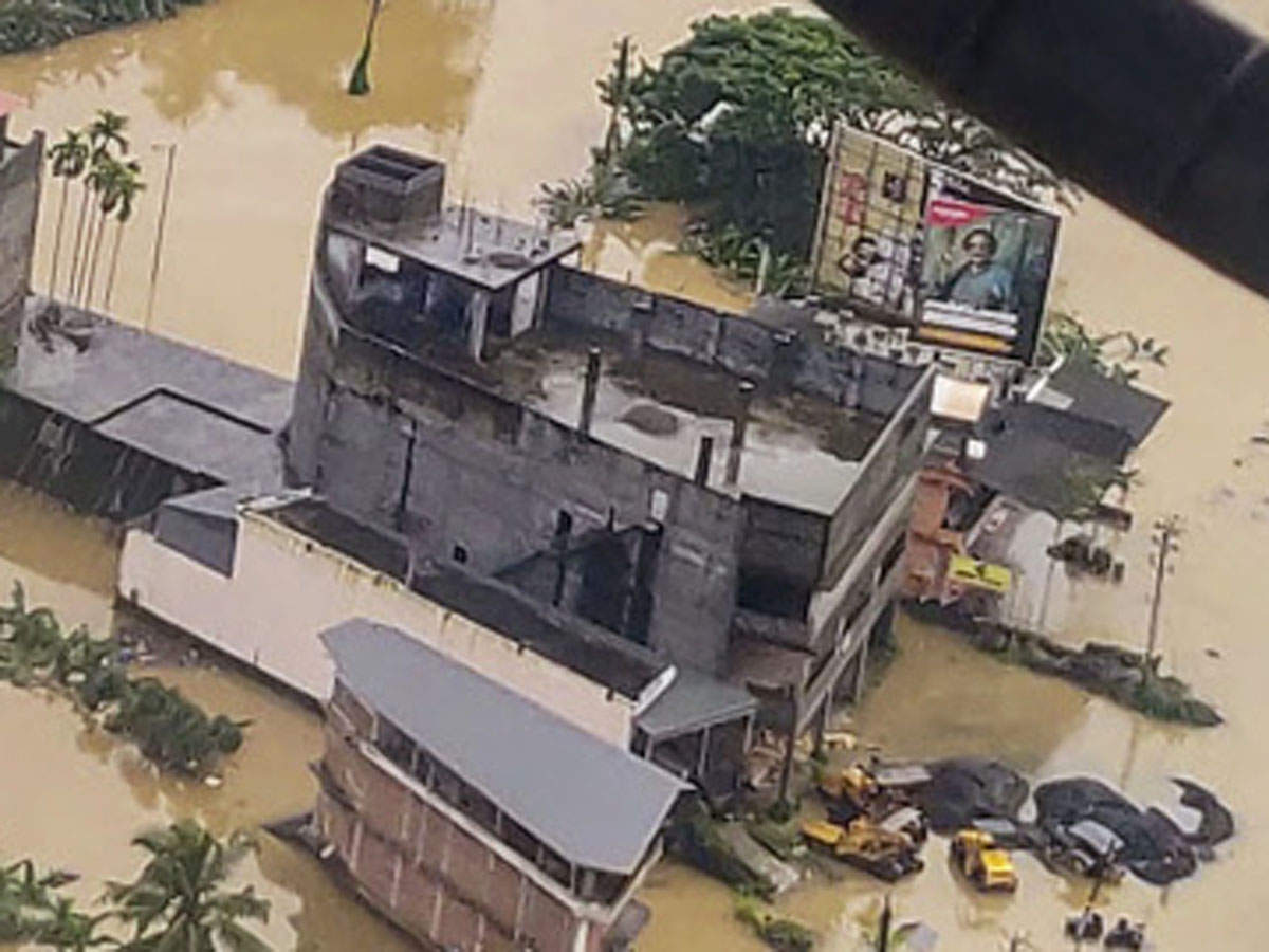 An aerial view of the flood-affected areas in Malappuram district, Saturday, Aug 10, 2019. (PTI photo)