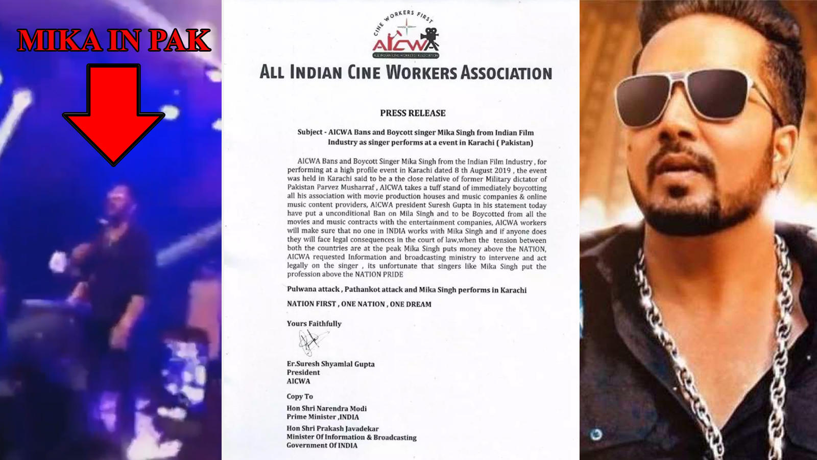 Following his performance in Pakistan for Pervez Musharraf's relative,  Bollywood singer Mika Singh faces ban by All India Cine Workers Association  | Hindi Movie News - Bollywood - Times of India