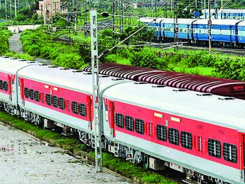 The ready to chug out Kriyayoga Express at the Hatia railway station yard in Ranchi on Tuesday