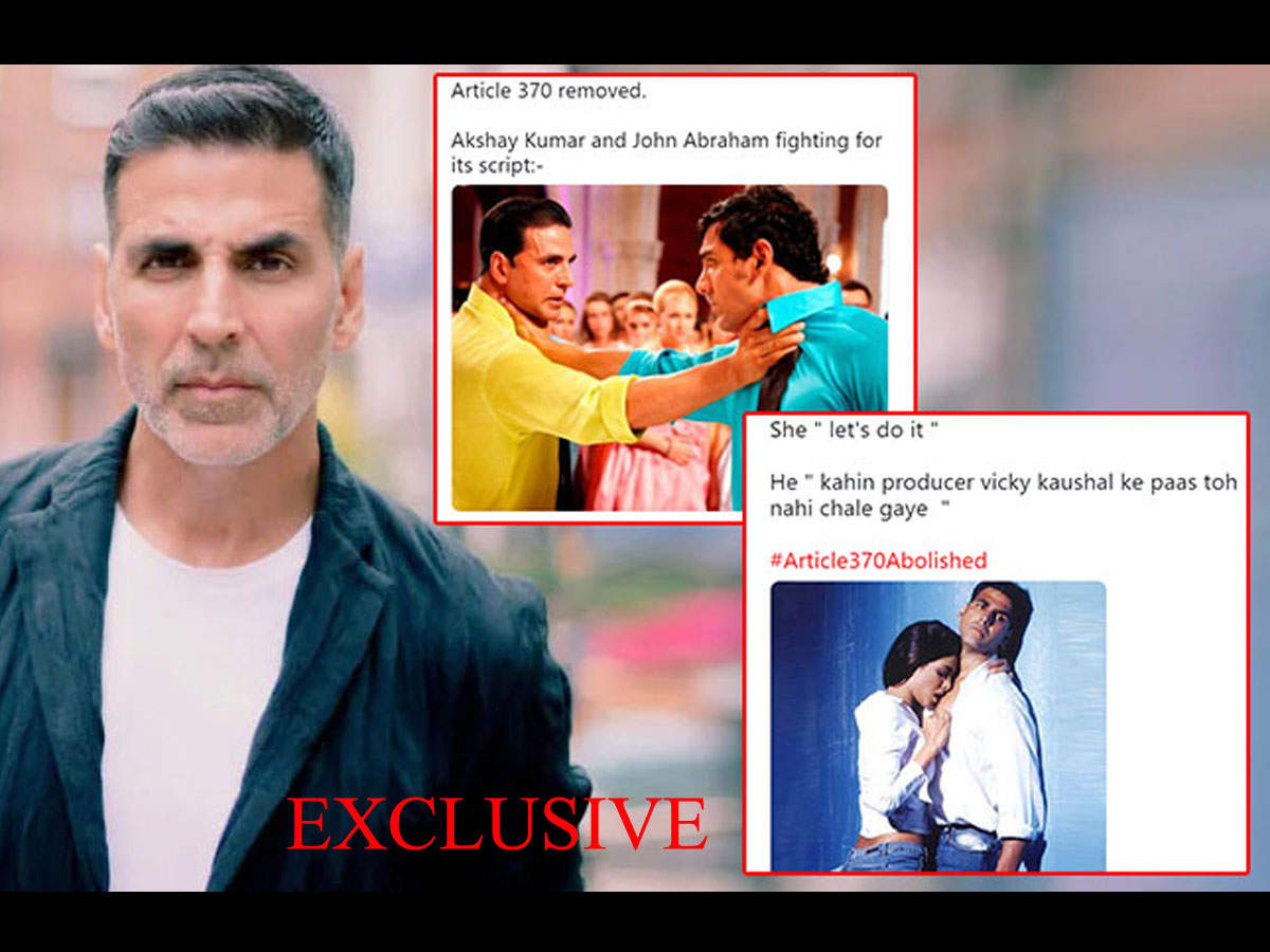 Exclusive! Akshay Kumar has a funny reply for memes made on him and John  Abraham vouching for Article 370 script | Hindi Movie News - Times of India