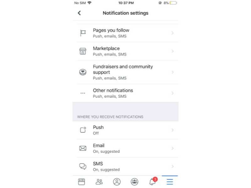How to manage Facebook notifications