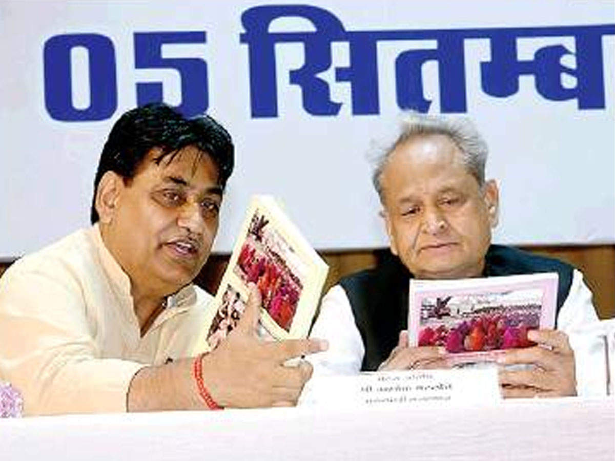 Govind Singh Dotasra & CM Ashok Gehlot at an event in city on Thursday