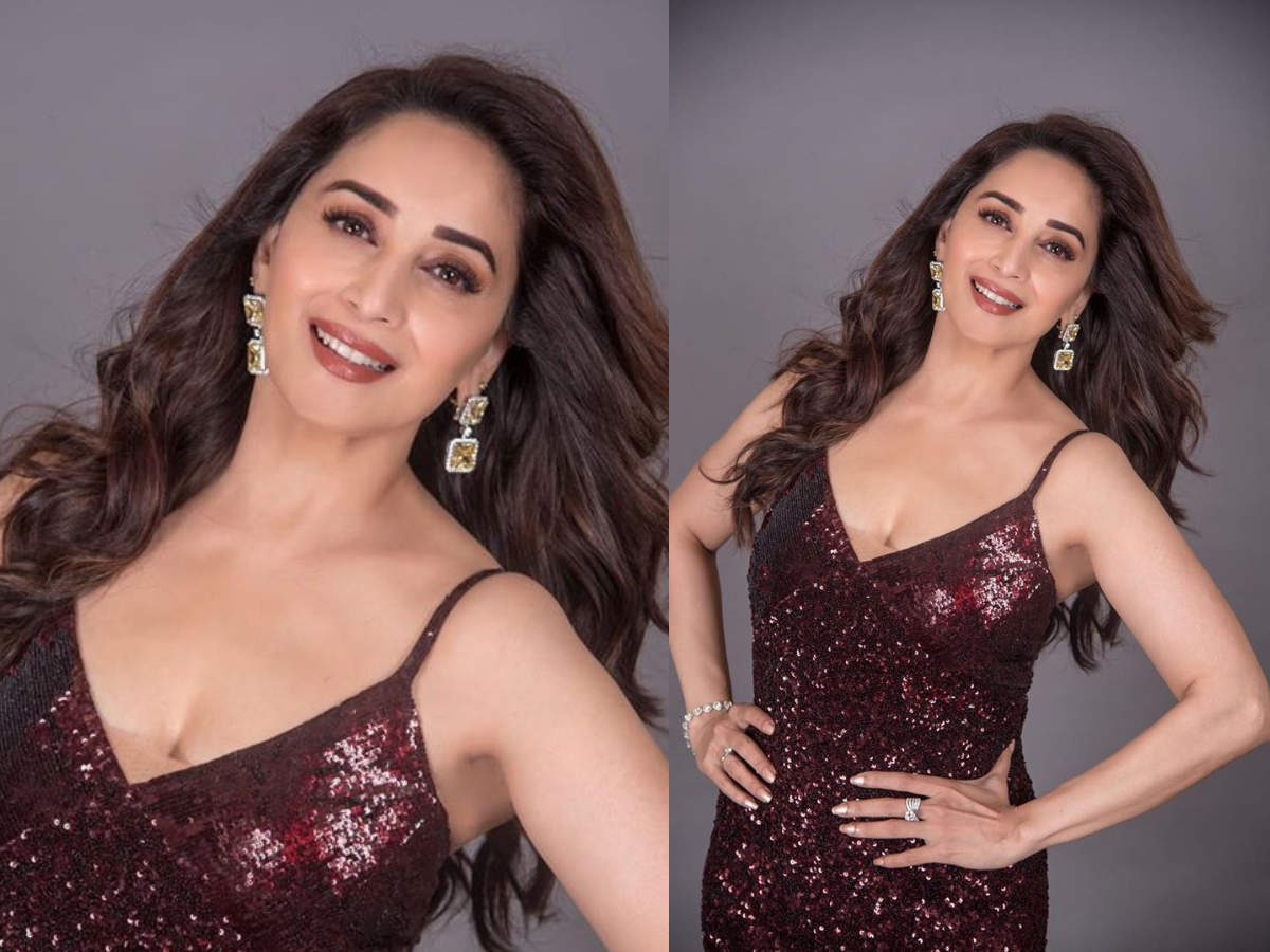 Madhuri Dixit looks all glam in this shimmery dress - Times of India