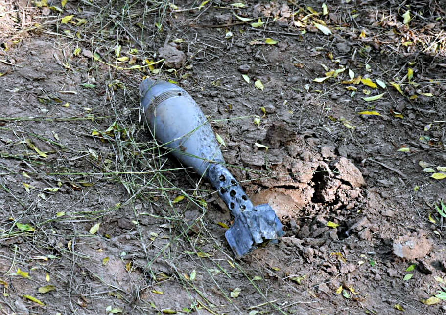 Army personnel destroyed unexploded mortar shells at village Balakote in Poonch on Saturday (ANI)