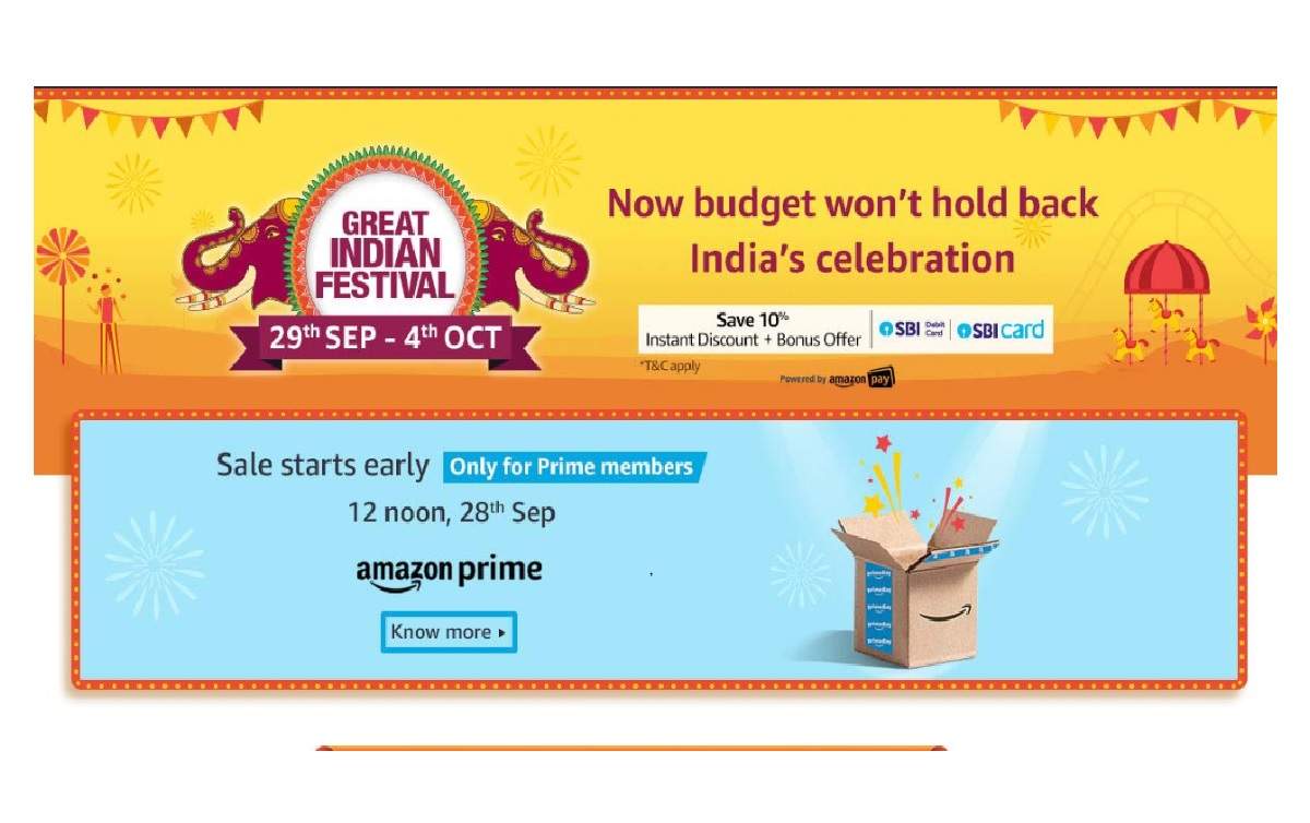 Amazon Sale Dates Amazon Great Indian Festival 2019 Sale To