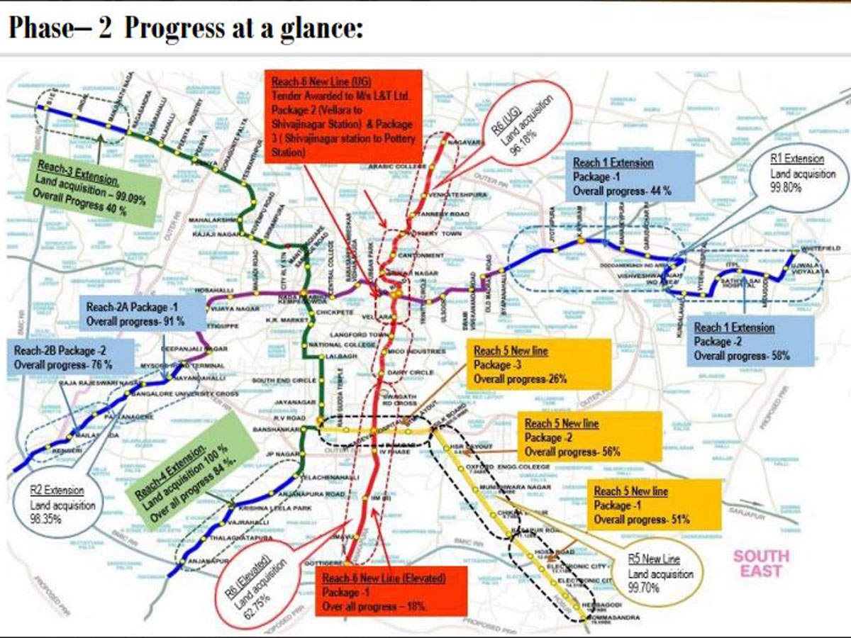 Bangalore Metro Phase 2 Map Bengaluru: Land hurdles may further delay Namma Metro Phase 2 