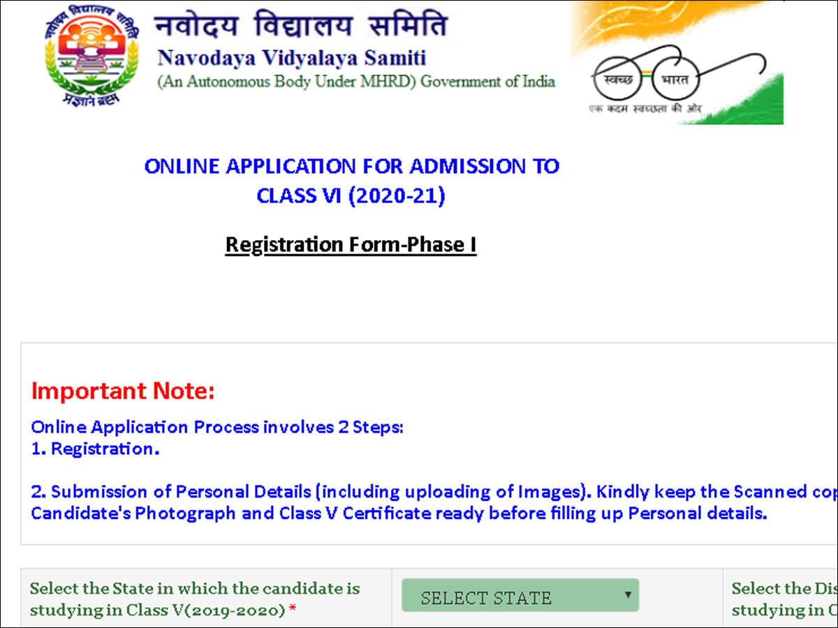 Nvs Class 6 Registration Last Date Today To Apply For