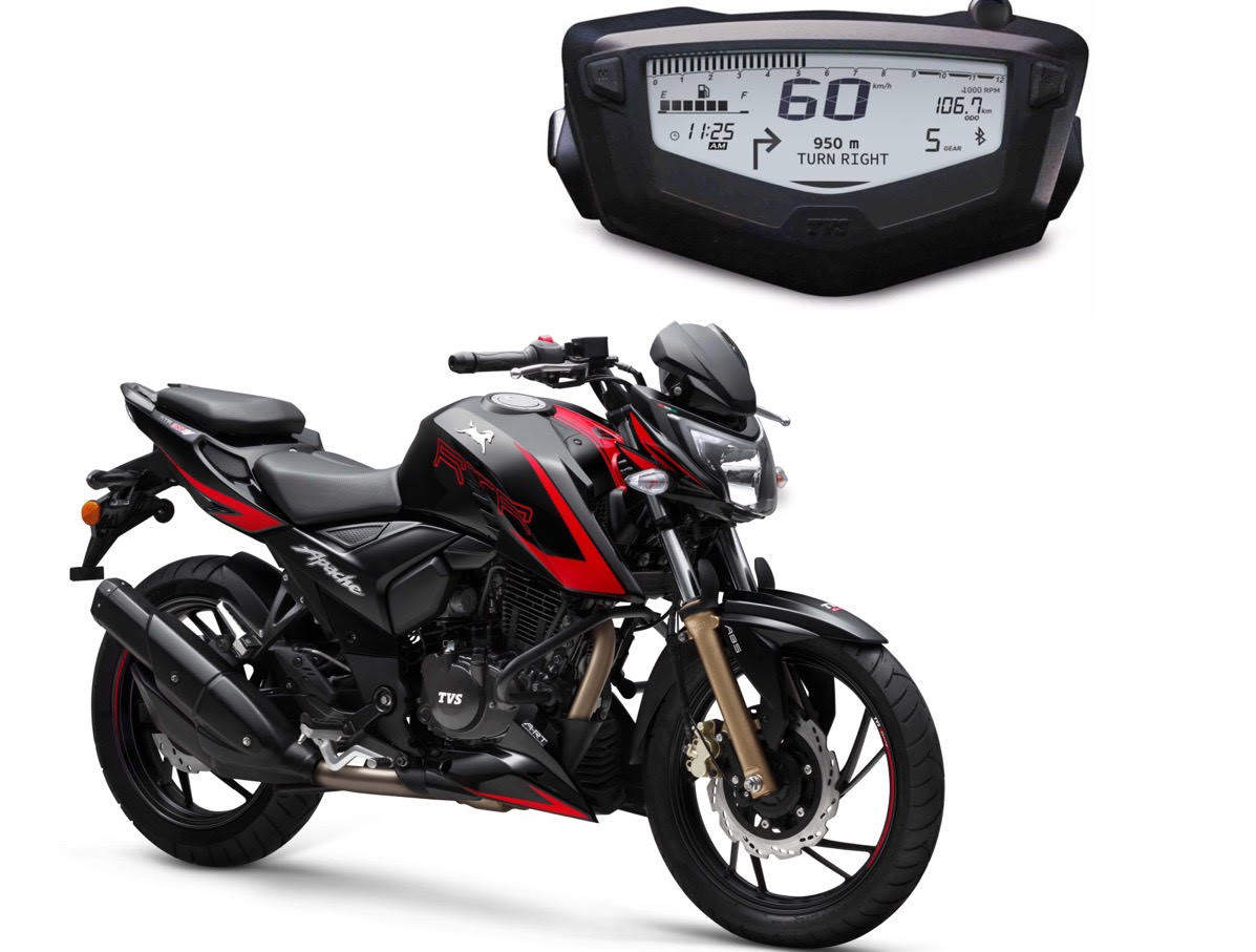 Bluetooth Enabled Tvs Apache Rtr 200 4v Launched At Rs 1 14 Lakh