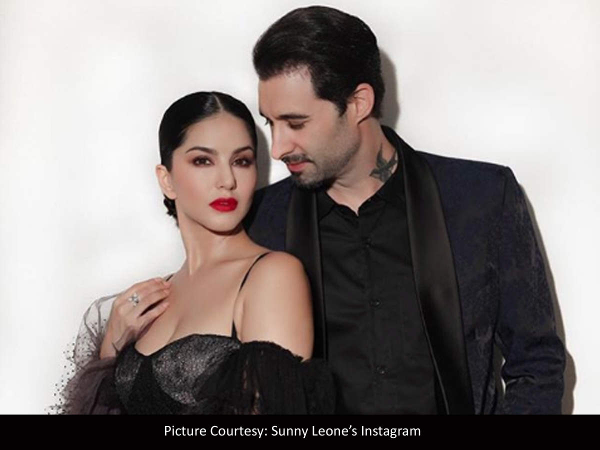 Twin in Black Sunny Leone strikes a pose with Daniel Weber; calls him yummy Hindi Movie News picture