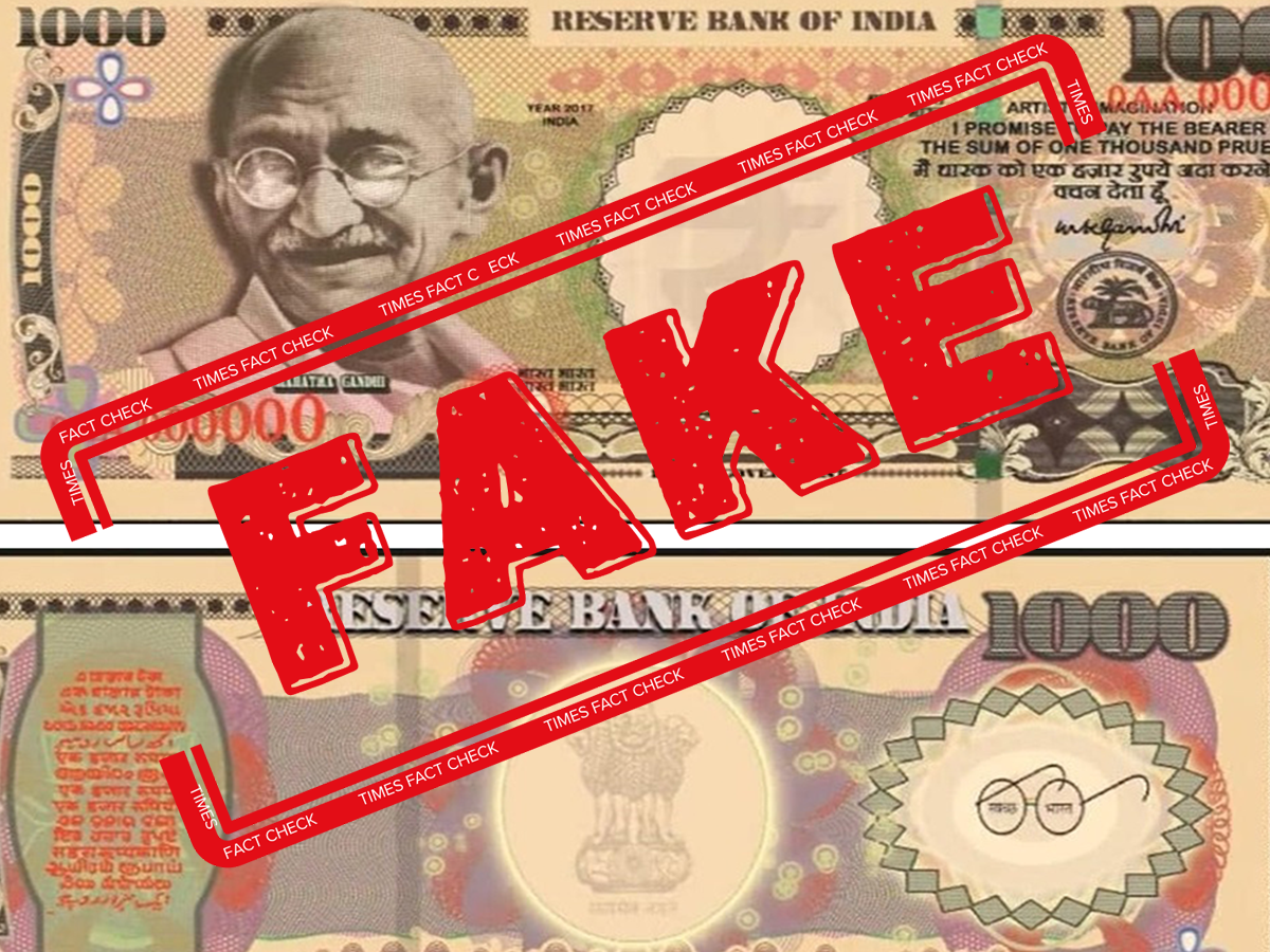 Fake Alert New 1000 Rs Note No Just An Artist S Imagination