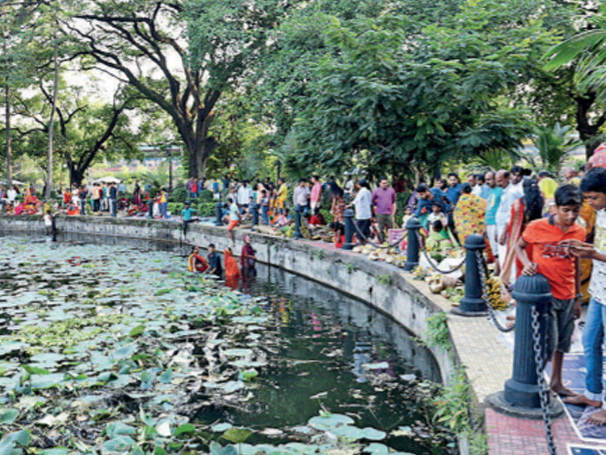 Devotess take over the lake premises on Saturday