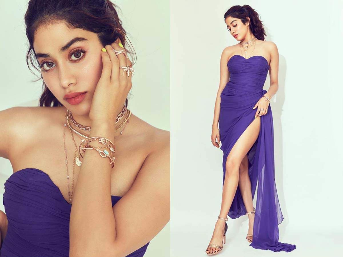 Photos: Janhvi Kapoor looks drop-dead gorgeous in a blue thigh-high slit  ensemble! | Hindi Movie News - Times of India