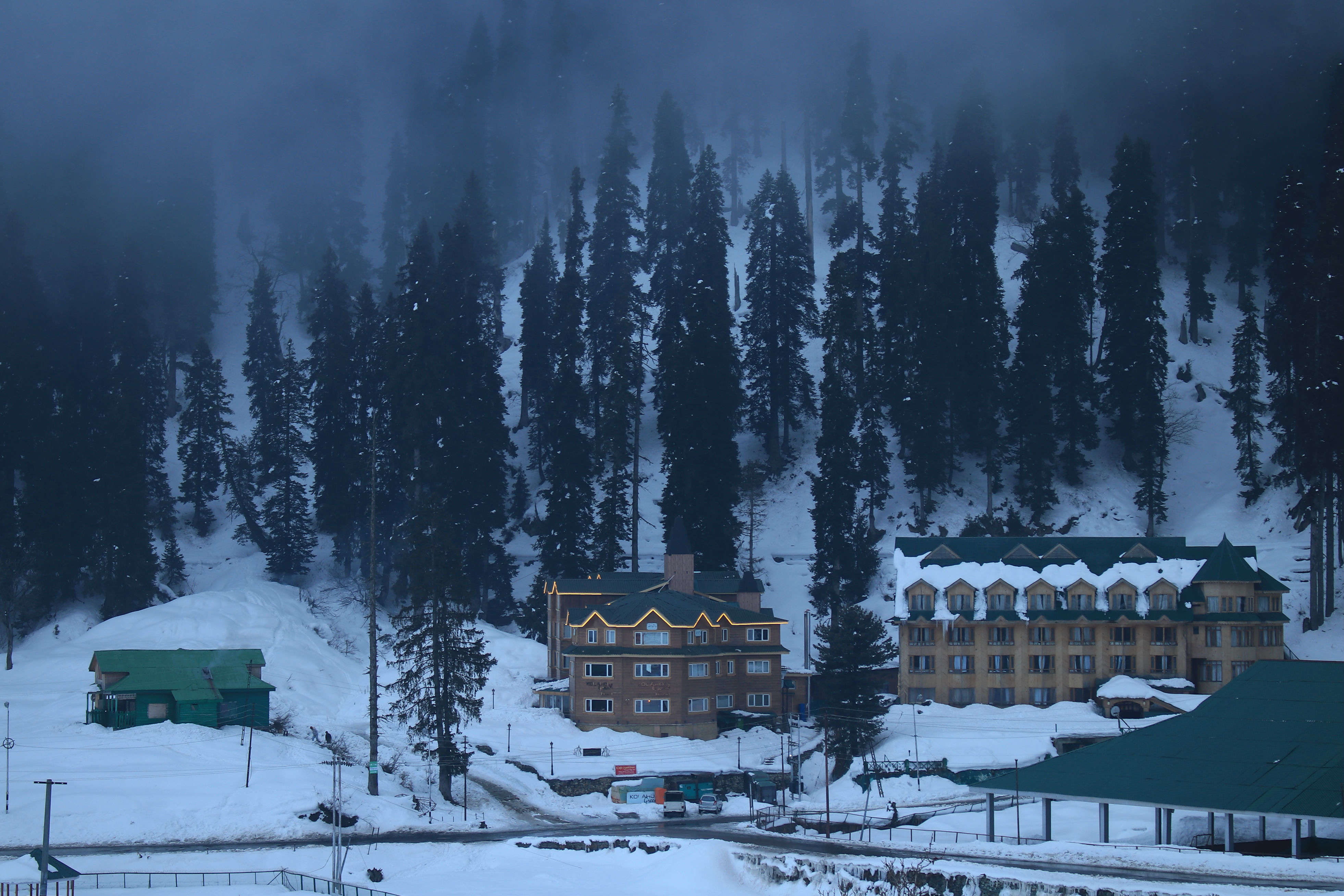 Gulmarg gets covered in snow after first snowfall of the season