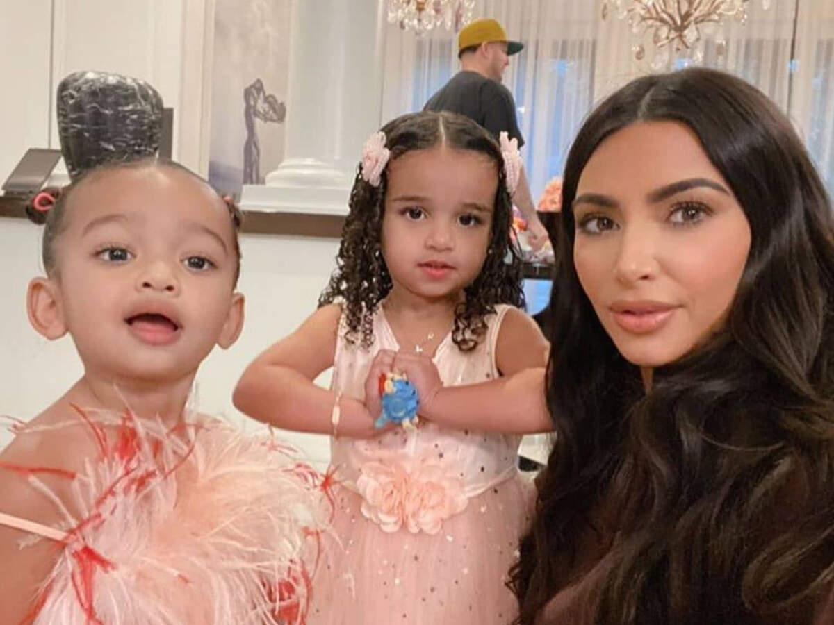 Dream Renee with her aunt Kim Kardashian and friend.