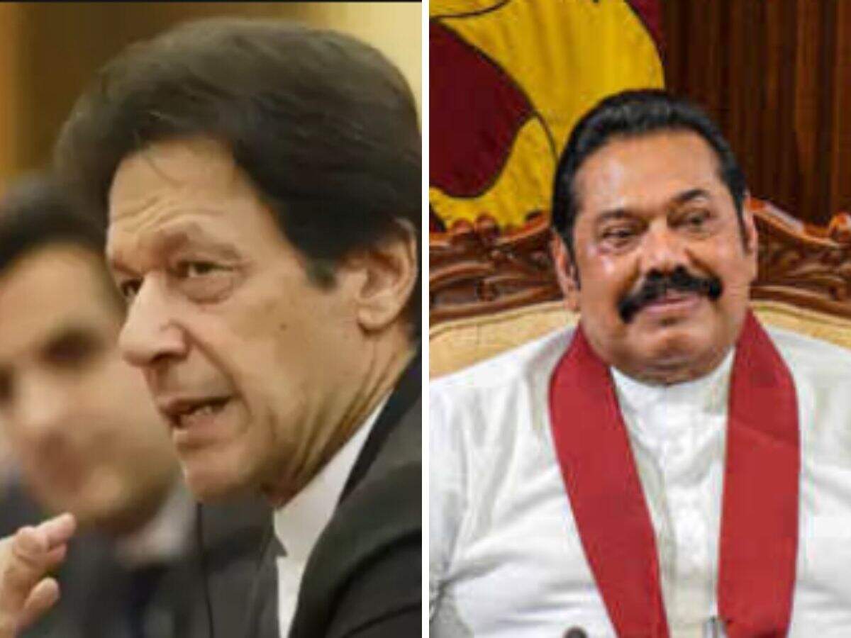 Imran Khan (L) and Mahinda Rajapaksa (R)