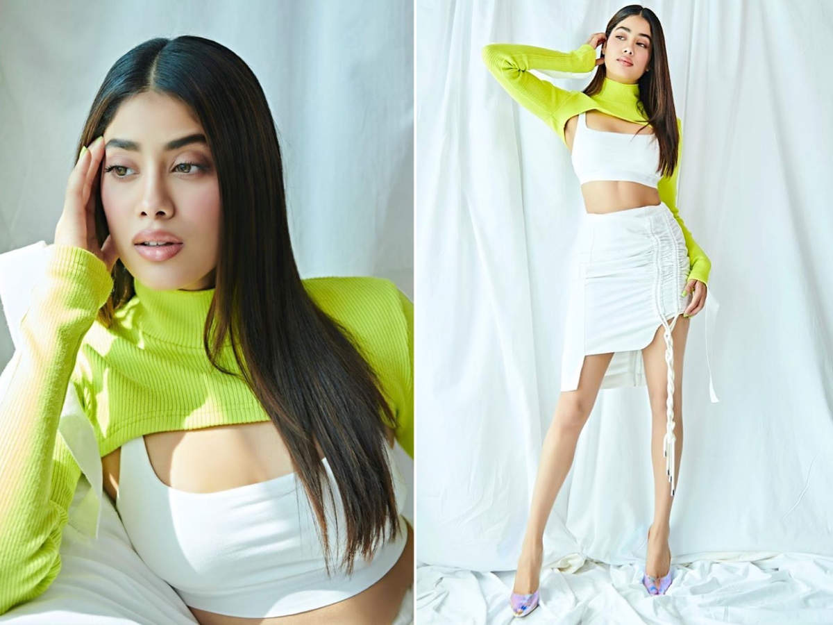 We Are Crushing On Janhvi Kapoors Sexy High Neck Crop Top And Skirt 