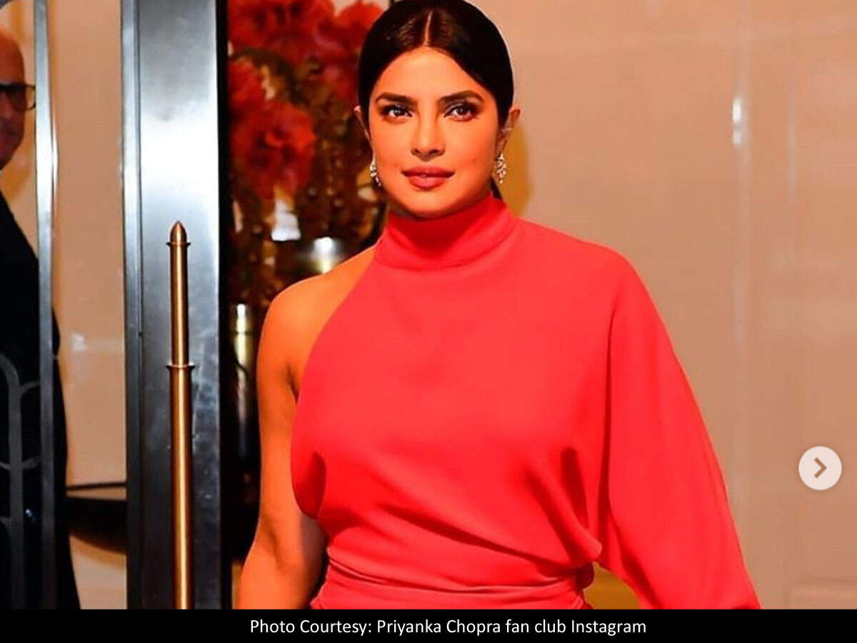 Photos: Priyanka Chopra Rocks A Fiery Red Gown As She Is Honoured With A Humanitarian Award At Unicef Snowflake Ball | Hindi Movie News