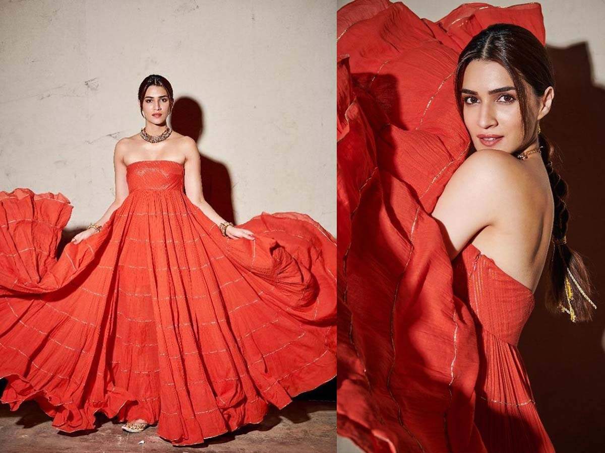 Kriti Sanon Looks Absolutely Stunning In An Orange Ensemble; Check Out The Pictures Here | Hindi Movie News