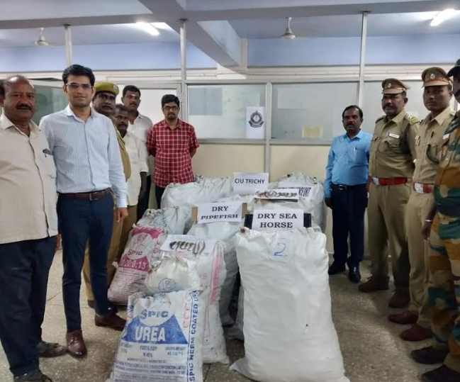 The seized items were handed over to forest department officials who produced them before a district munsif court at Aranthagi on Saturday and later destroyed.