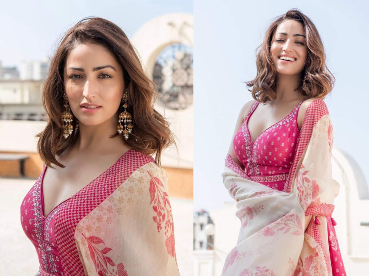 yami gautam pink dress