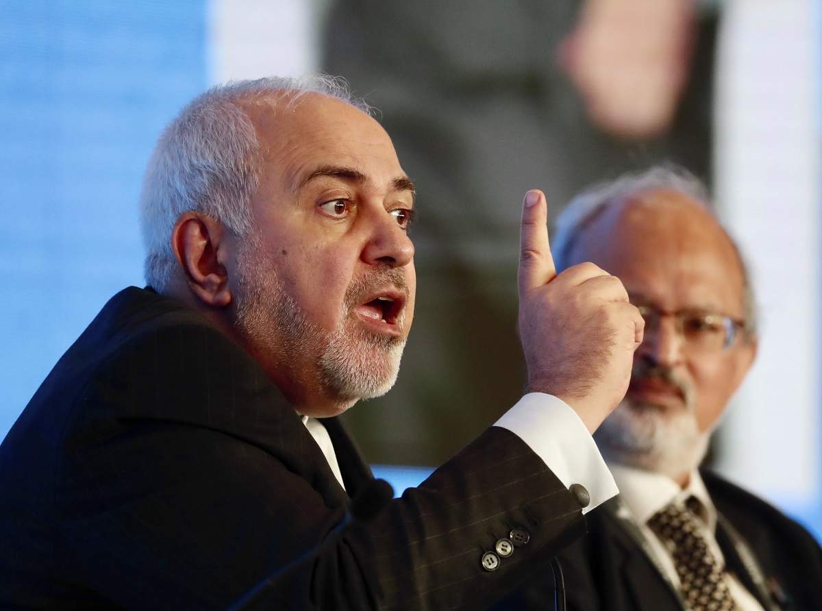 Iranian foreign minister Mohammad Javad Zarif speaks at the Raisina Dialogue 2020 in New Delhi. (AP photo)