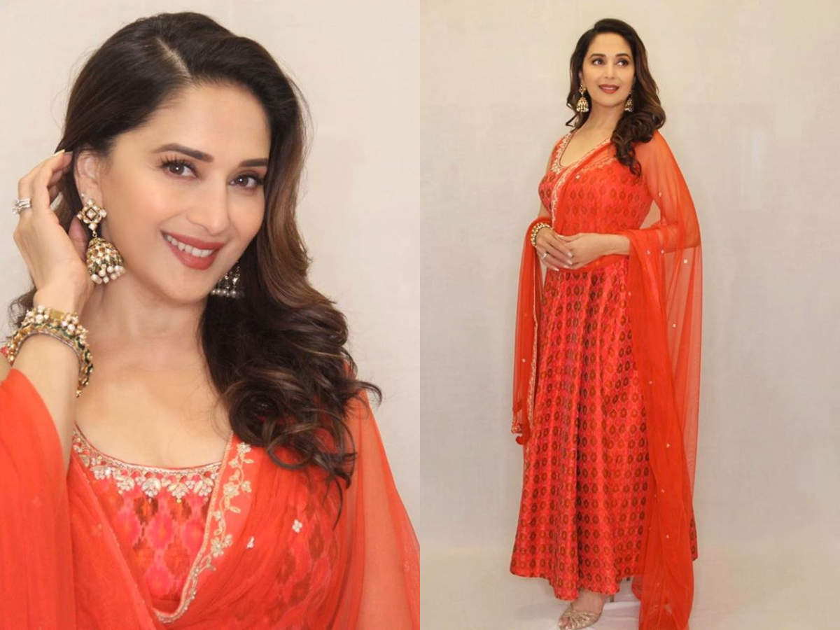 Madhuri Dixit's ikat anarkali is the perfect outfit for a family wedding -  Times of India
