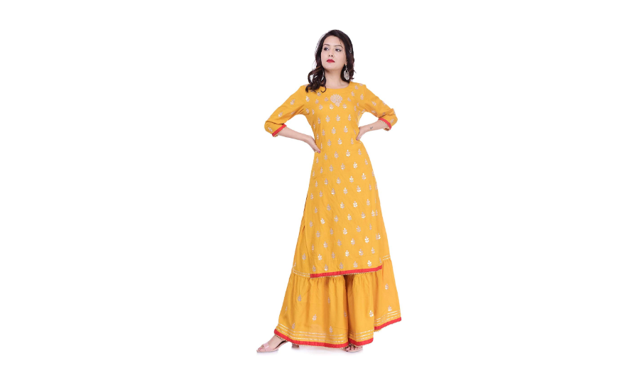 Indian Wedding Dress Indian Dress For Women Women Party Dress| Reception Haldi Dress Crafted Kurta And Trouser Set-Indian Ethnic Dress