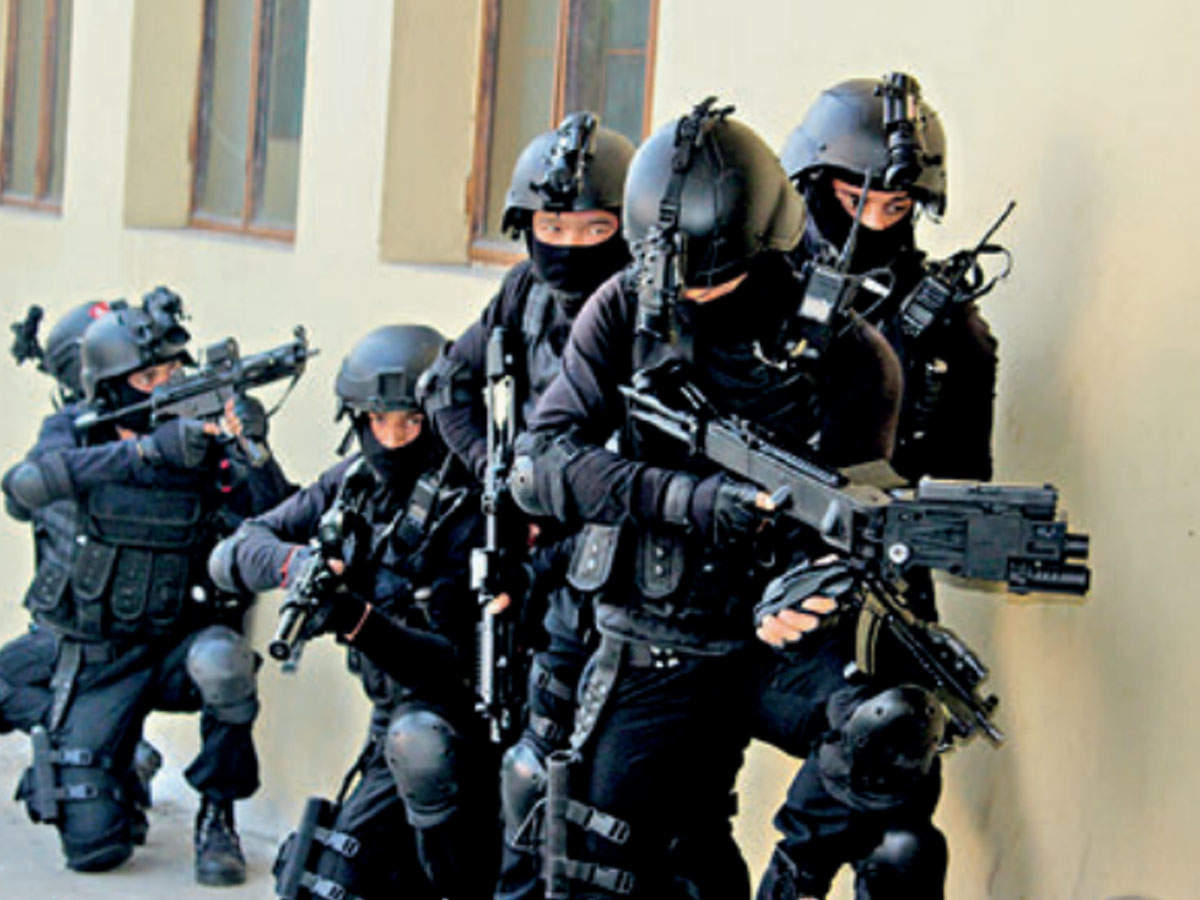 A file photo of NSG commandoes carrying out a drill
