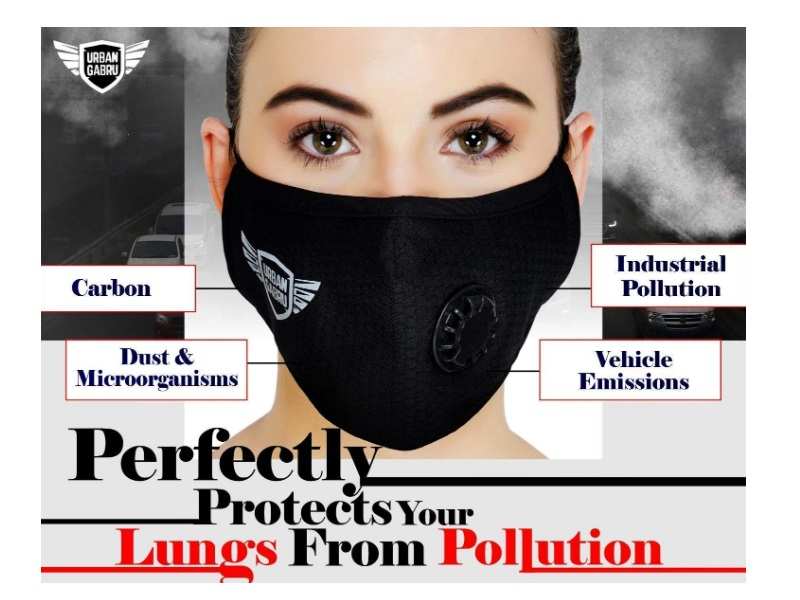 43+ Anti-Pollution Face Mask With Exhalation Valve Front Half-Side View ...