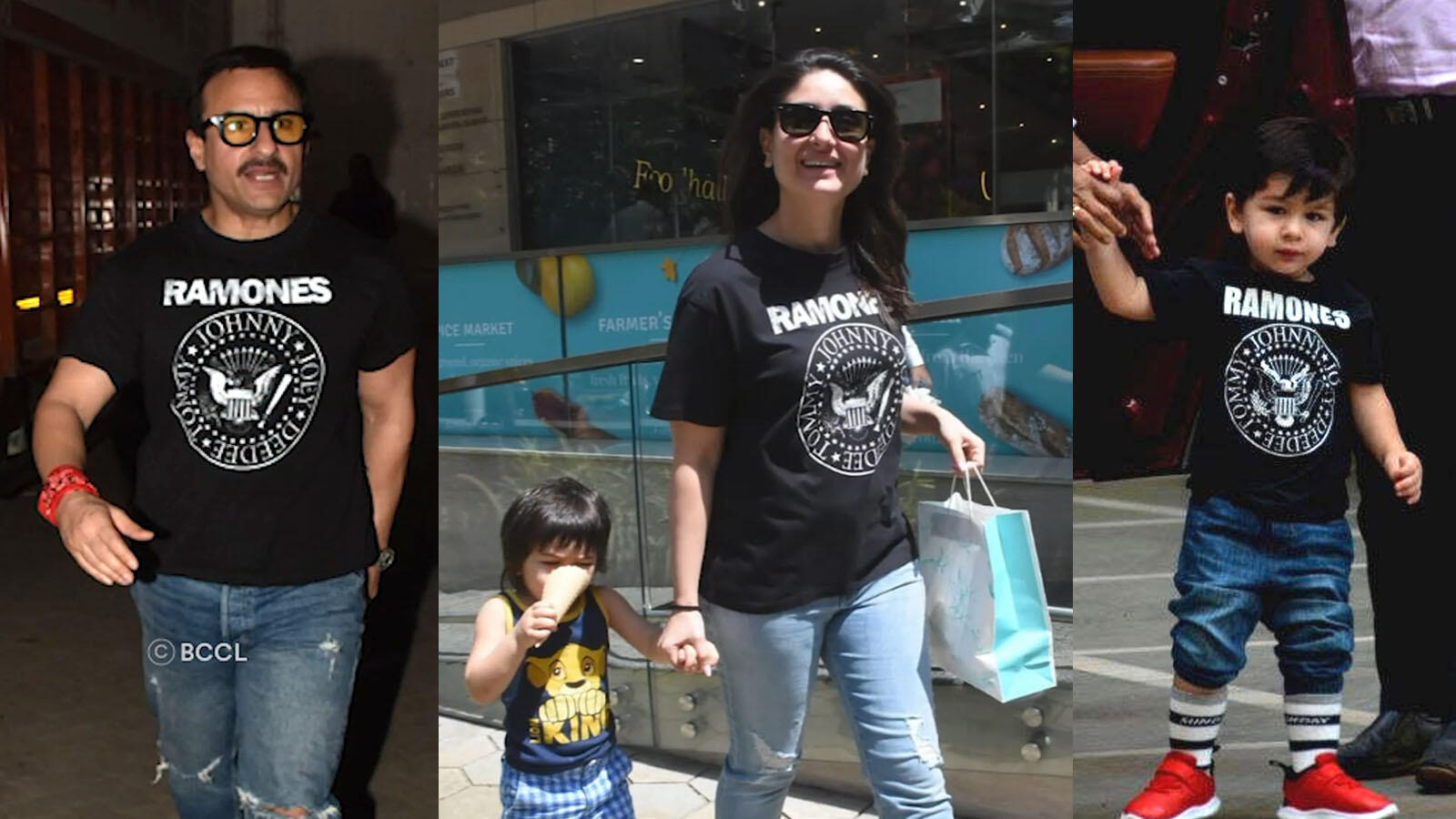 Kareena Kapoor Khan Taimur And Saif Ali Khan Set Family Twinning Goals In Same Punk Rock T Shirt Hindi Movie News Bollywood Times Of India kareena kapoor khan taimur and saif ali khan set family twinning goals in same punk rock t shirt