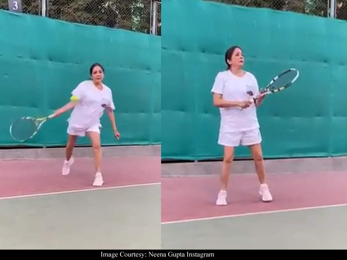 Neena Gupta enjoys Tennis after years but states, “kal sab ouch hoga” – watch video