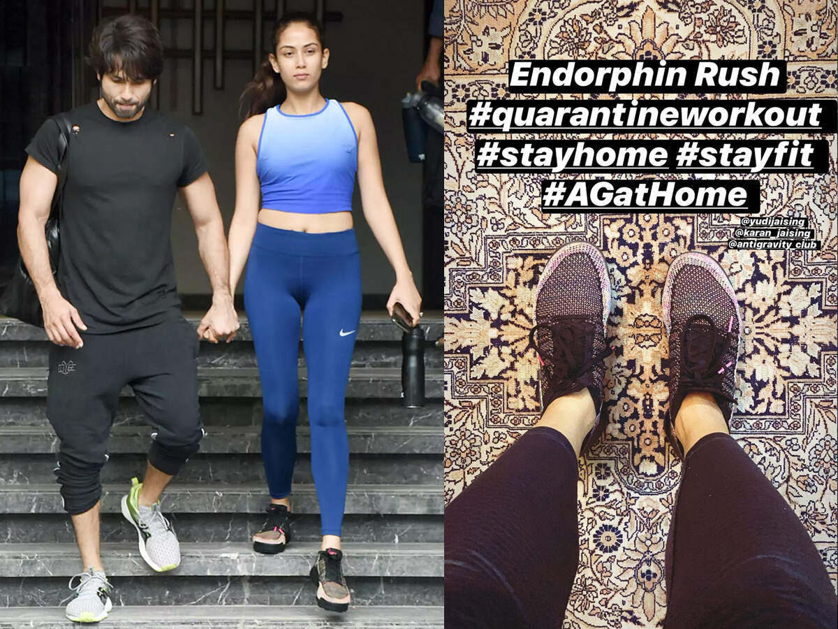 After Gym Shuts Down Mira Rajput Works Out At Home Hindi Movie News Times Of India