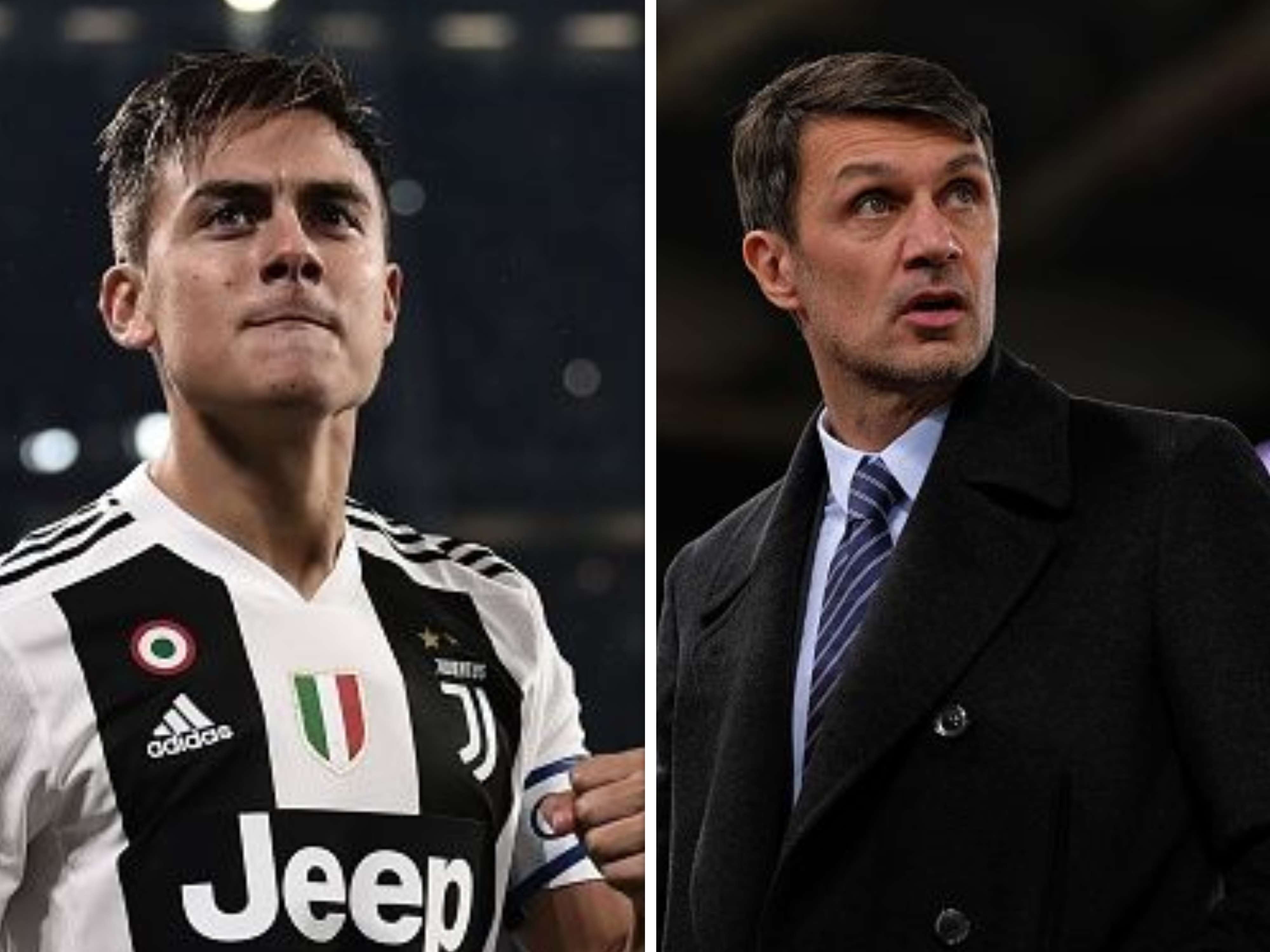 Paulo Dybala, left, and Paolo Maldini (Getty Images)