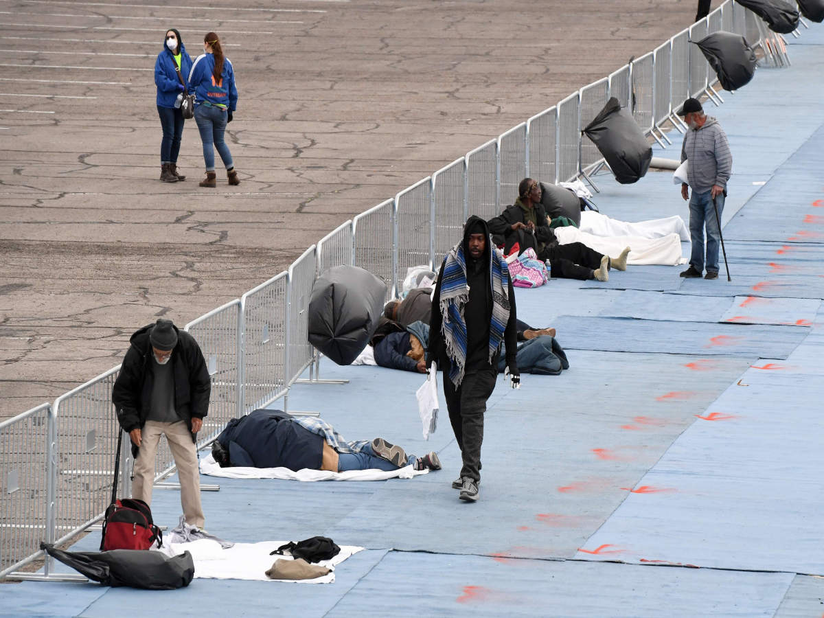 Temporary homeless shelter in Las Vegas. (Credits: AFP)