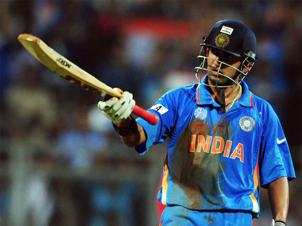 Gautam Gambhir during his knock in the World Cup final on April 2, 2011. (TOI Photo)